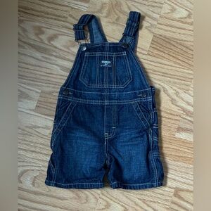 OshKosh B’gosh Denim Short Overalls 24M Dark Wash Vestbak Baby Toddler